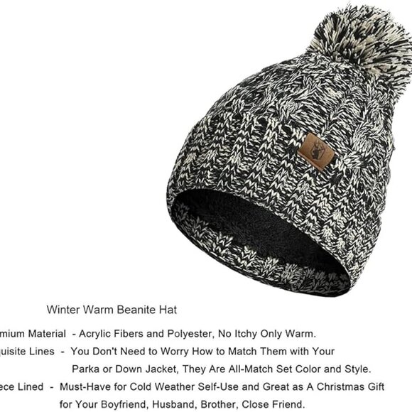 Women’s Fleece Lined Warm Winter Beanie Hat, Scarf & Touchscreen Gloves Set - Picture 2 of 6